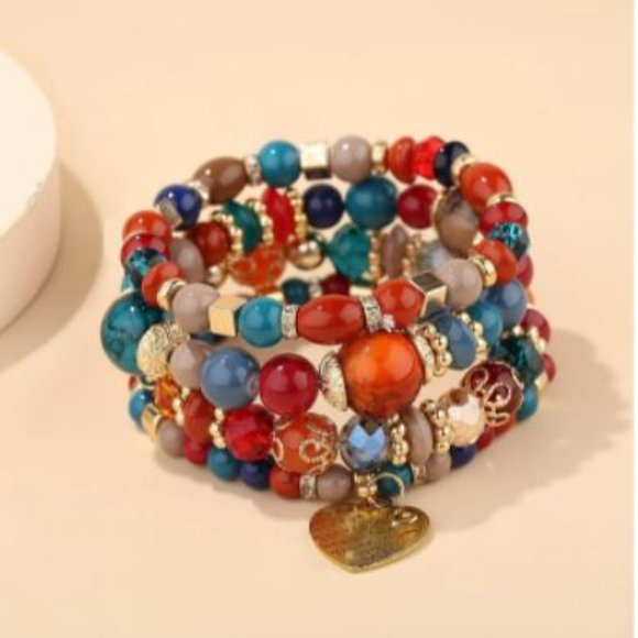 Beautiful 4 piece beaded bracelet - Multi-color - Picture 3 of 3